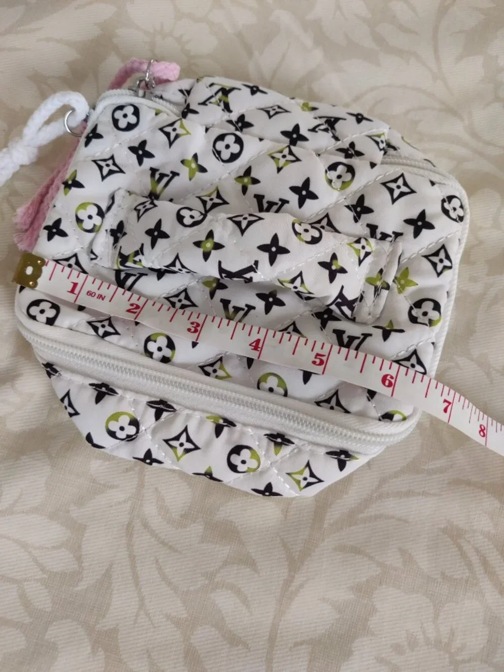 NEW Quilted Fabric Cosmetic/Makeup Train Case Travel Toiletry Bag